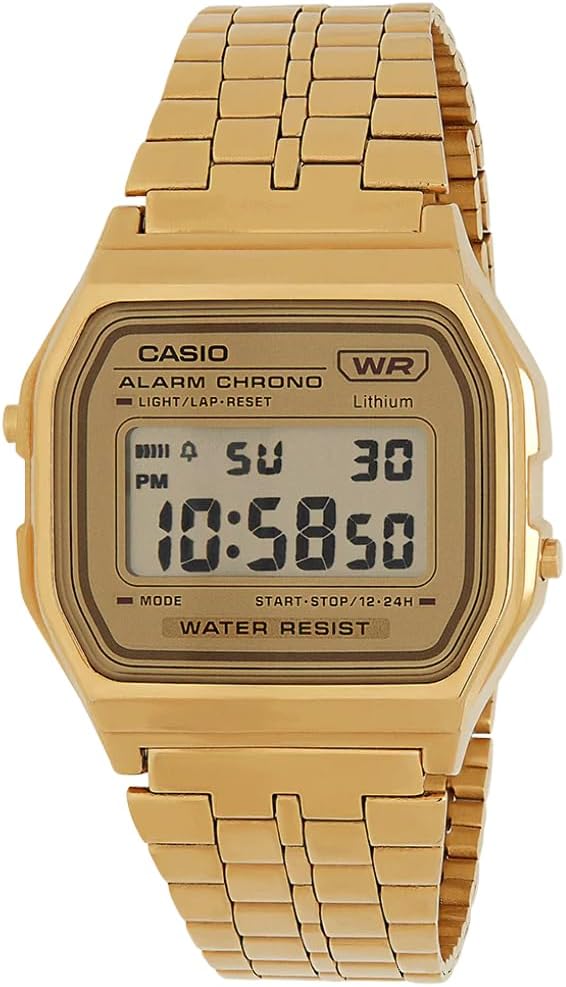 casio reloj digital dorado de diseño retro