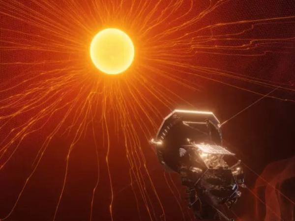 Ilustración de la Sonda Solar Parker en su acercamiento al Sol.