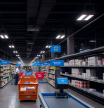 Ilustración de una tienda oscura de Walmart.