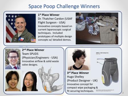Ganadores del 'Space Poop Challenge'.