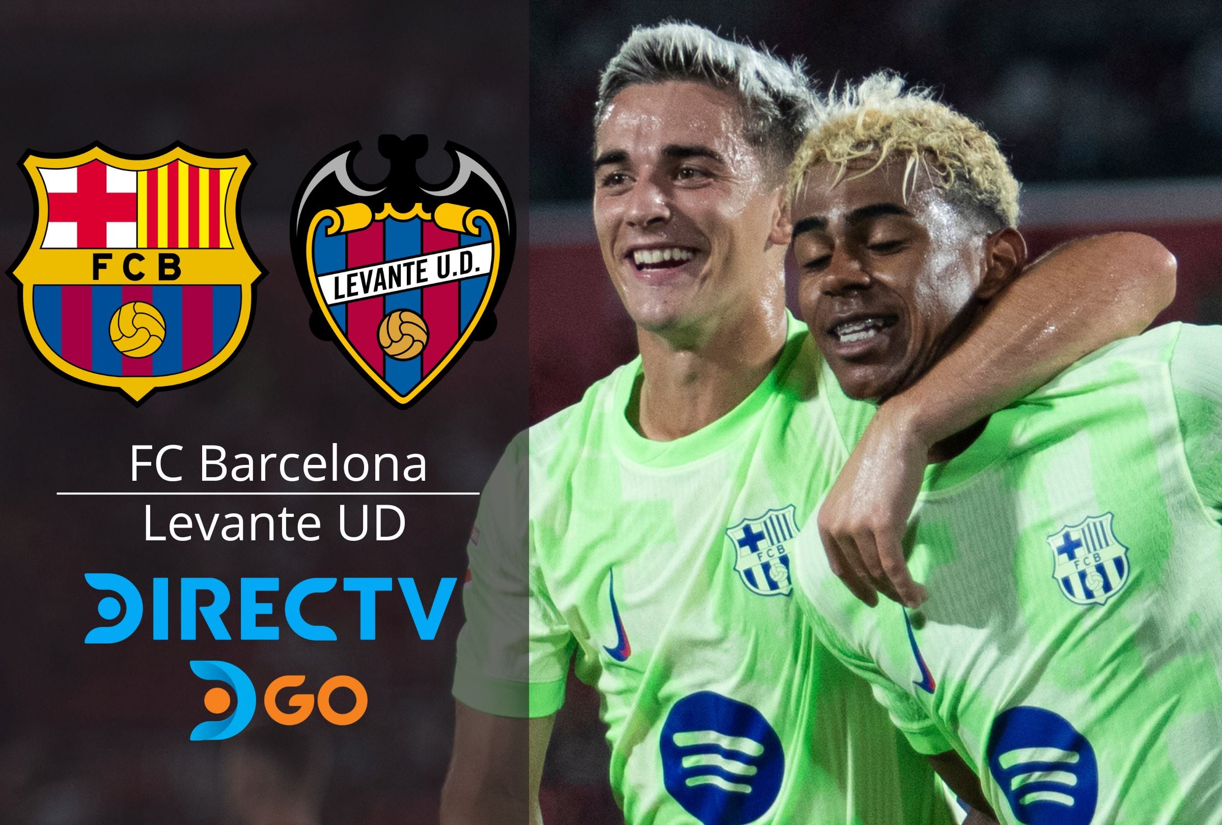 FC Barcelona juega contra Levante este sábado 23 de agosto por la segunda jornada de LaLiga 2025-2026, y con transmisión vía DirecTV y DGO en vivo online. (Foto: Composición Mag)