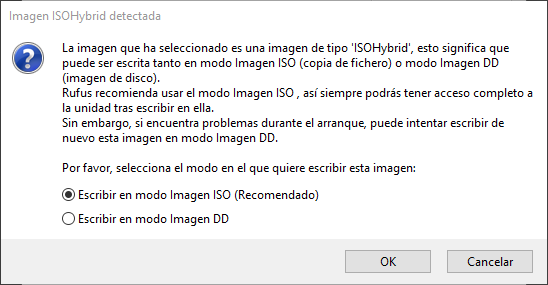 Crear USB arranque Linux