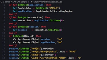 El código VBScript generado. (Microsoft)