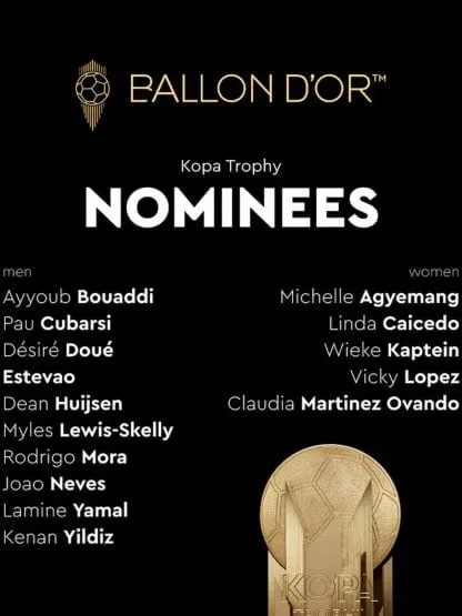 Balón de Oro 2025: nominados al premio Kopa