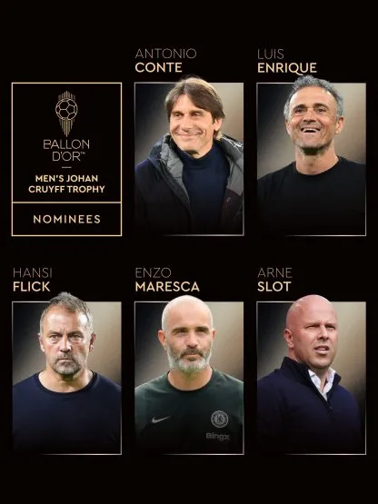 Balón de Oro 2025: nominados mejor entrenador fútbol masculino