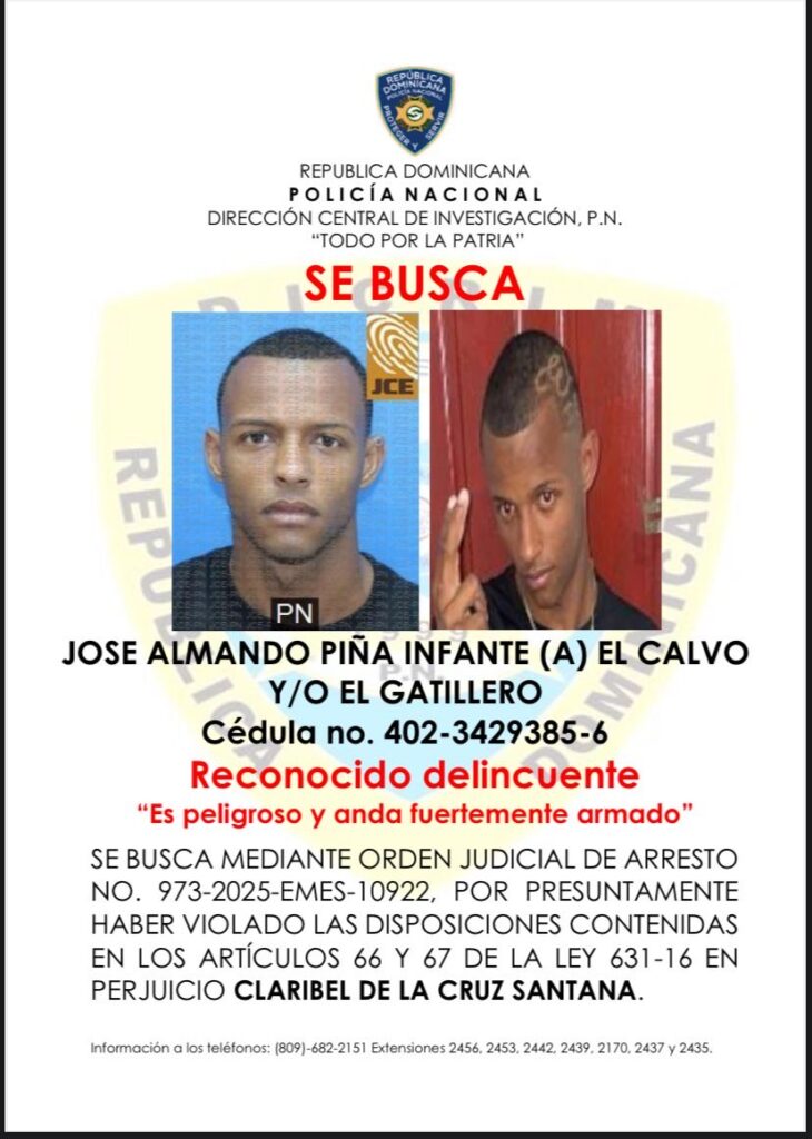 Policía Nacional activa búsqueda de los reconocidos delincuentes “Enyer/La Bala” y “El Calvo/El Gatillero” por múltiples delitos, incluyendo heridas de bala, violación a Ley de Armas y múltiples atracos