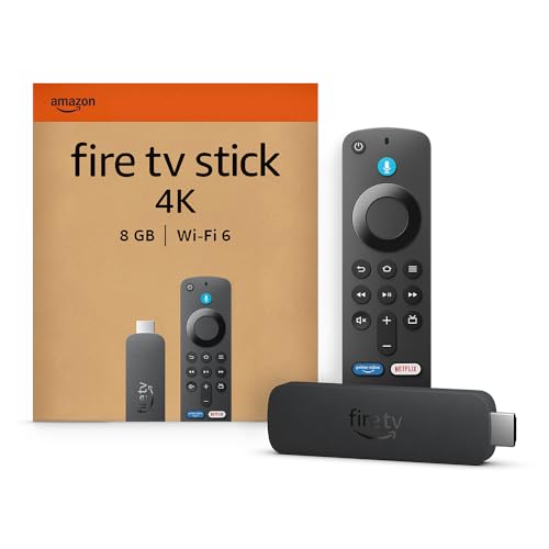 Amazon Fire TV Stick 4K (Última generación), Dispositivo de streaming compatible con Wi-Fi 6, Dolby Vision, Dolby Atmos y HDR10+