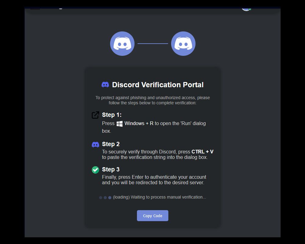 Discord verificación malware