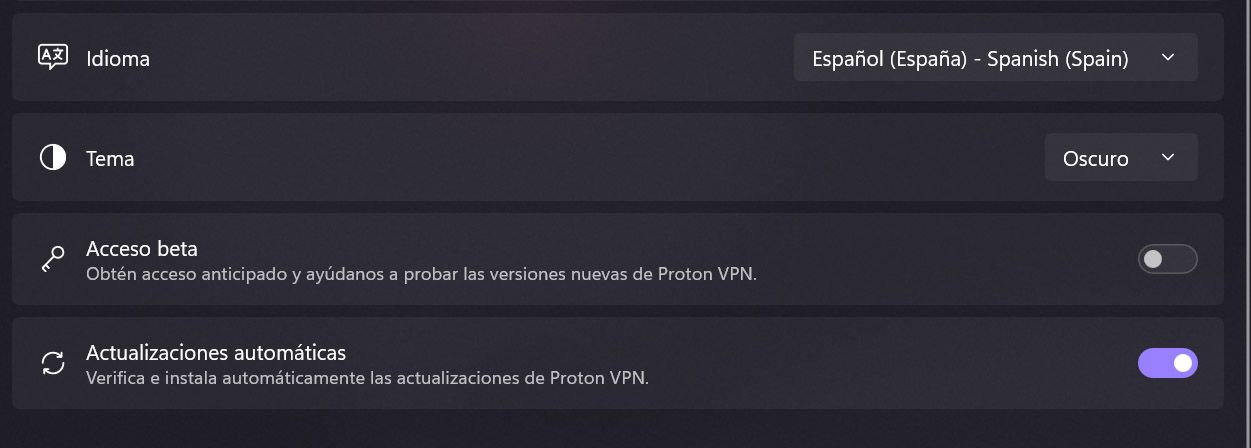 Función de acceso Beta a Proton VPN